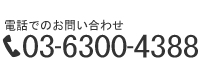 お問い合わせ電話番号 
03-6300-4388